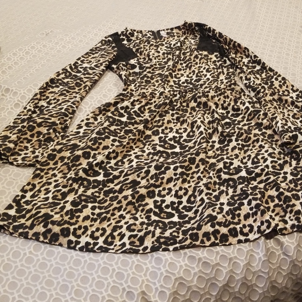 Leopard print swing dress
